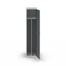 Klädskåp med mellanvägg Alvina, 1 sektion, ljusgrå/basaltgrå, bredd 400 mm, vridregel