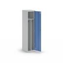 Klädskåp med mellanvägg Alvina, 1 sektion, ljusgrå/ljusblå, bredd 400 mm, vridregel