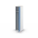 Klädskåp med mellanvägg Alvina, 1 sektion, ljusgrå/ljusblå, bredd 400 mm, vridregel