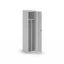 Klädskåp med mellanvägg Alvina, 1 sektion, ljusgrå, bredd 400 mm, cylinderlås