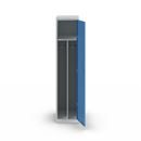 Klädskåp med mellanvägg Alvina, 1 sektion, ljusgrå/ljusblå, bredd 400 mm, cylinderlås