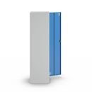 Klädskåp med mellanvägg Alvina, 1 sektion, ljusgrå/ljusblå, bredd 400 mm, cylinderlås