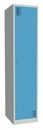 Klädskåp med mellanvägg Alvina, 1 sektion, ljusgrå/ljusblå, bredd 400 mm, cylinderlås