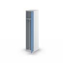 Klädskåp med mellanvägg Alvina, 1 sektion, ljusgrå/ljusblå, bredd 400 mm, cylinderlås