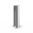 Klädskåp med mellanvägg Alvina, 1 sektion, ljusgrå/basaltgrå, bredd 400 mm, cylinderlås