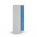 Klädskåp Alvina, 1 sektion, ljusgrå/ljusblå, bredd 300 mm, cylinderlås