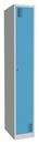 Klädskåp Alvina, 1 sektion, ljusgrå/ljusblå, bredd 300 mm, cylinderlås