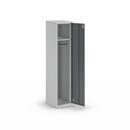 Klädskåp Alvina, 1 sektion, ljusgrå/basaltgrå, bredd 400 mm, vridregel