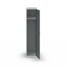 Klädskåp Alvina, 1 sektion, ljusgrå/basaltgrå, bredd 400 mm, vridregel