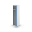 Klädskåp Alvina, 1 sektion, ljusgrå/ljusblå, bredd 400 mm, vridregel