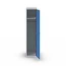 Klädskåp Alvina, 1 sektion, ljusgrå/ljusblå, bredd 400 mm, vridregel