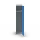 Klädskåp Alvina, 1 sektion, ljusgrå/ljusblå, bredd 400 mm, cylinderlås