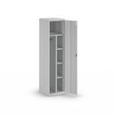 Städskåp Alvina, skiljevägg i mitten, ljusgrå, vridregel