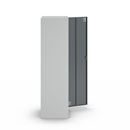 Städskåp Alvina, skiljevägg i mitten, ljusgrå/basaltgrå, vridregel