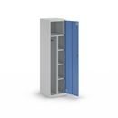 Städskåp Alvina, skiljevägg i mitten, ljusgrå/ljusblå, vridregel