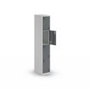 Skolskåp Alvina, 1 sektion, ljusgrå/basaltgrå, bredd 300 mm, cylinderlås