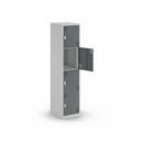 Skolskåp Alvina, 1 sektion, ljusgrå/basaltgrå, bredd 400 mm, vridregel