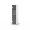 Skolskåp Alvina, 1 sektion, ljusgrå/basaltgrå, bredd 400 mm, vridregel