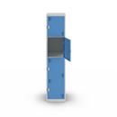 Skolskåp Alvina, 1 sektion, ljusgrå/ljusblå, bredd 400 mm, vridregel