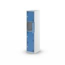 Skolskåp Alvina, 1 sektion, ljusgrå/ljusblå, bredd 400 mm, vridregel