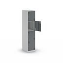 Skolskåp Alvina, 1 sektion, ljusgrå/basaltgrå, bredd 400 mm, cylinderlås