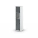 Skolskåp Alvina, 1 sektion, ljusgrå/basaltgrå, bredd 400 mm, cylinderlås