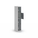 Skolskåp Alvina, 1 sektion, ljusgrå/basaltgrå, bredd 300 mm, vridregel