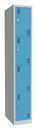 Skolskåp Alvina, 1 sektion, ljusgrå/ljusblå, bredd 300 mm, vridregel