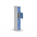 Skolskåp Alvina, 1 sektion, ljusgrå/ljusblå, bredd 300 mm, vridregel