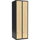 Z-skåp Fydor SMZ, BxDxH 600x550x1752 mm, 4 dörrar i 2 skåp, plant tak, ant/björk