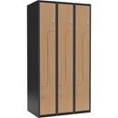 Z-skåp Fydor SMZ, BxDxH 900x550x1752 mm, 6 dörrar i 3 skåp, plant tak, ant/ek