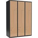 Z-skåp Fydor SMZ, BxDxH 1200x550x1752 mm, 6 dörrar i 3 skåp, plant tak, ant/ek
