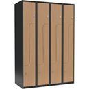 Z-skåp Fydor SMZ, BxDxH 1200x550x1752 mm, 8 dörrar i 4 skåp, plant tak, ant/ek