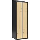 Z-skåp Fydor SMZ, 600x550x1900 mm, 4 dörrar i 2 skåp, sluttande tak, ant/björk