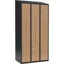 Z-skåp Fydor SMZ, 900x550x1900 mm, 6 dörrar i 3 skåp, sluttande tak, ant/ek