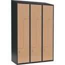 Z-skåp Fydor SMZ, 1200x550x1900 mm, 6 dörrar i 3 skåp, sluttande tak, ant/ek