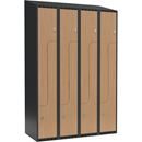 Z-skåp Fydor SMZ, 1200x550x1900 mm, 8 dörrar i 4 skåp, sluttande tak, ant/ek