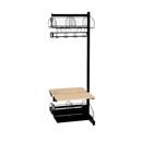 Klädfack Savalen, dubbelsidig, B 600 mm, svart, modell A, utbyggnad