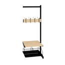 Klädfack Savalen, dubbelsidig, B 600 mm, svart, modell B, utbyggnad