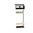 Klädfack Savalen, vägghängd, B 600 mm, svart, modell C, utbyggnad