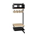 Klädfack Savalen, dubbelsidig, B 600 mm, svart, modell C, utbyggnad