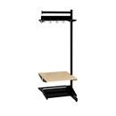 Klädfack Savalen, dubbelsidig, B 600 mm, svart, modell D, utbyggnad