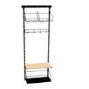 Klädfack Savalen, vägghängd, B 600 mm, svart, modell A, grund