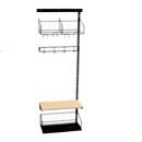 Klädfack Savalen, vägghängd, B 600 mm, svart, modell A, utbyggnad