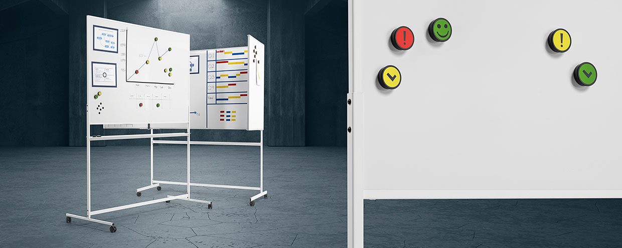 Whiteboard Lygne på hjul