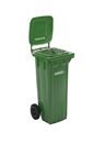 Soptunna av plast, DIN EN 840, 80 l, BxDxH 514 x 448 x 932 mm, grön