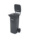 Soptunna av plast, DIN EN 840, 80 l, BxDxH 514 x 448 x 932 mm, antracitgrå