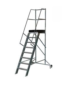 Mobil trappa med räcke 1600 mm, 8-steg