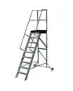 Mobil trappa med räcke, H 1800 mm, 9 steg