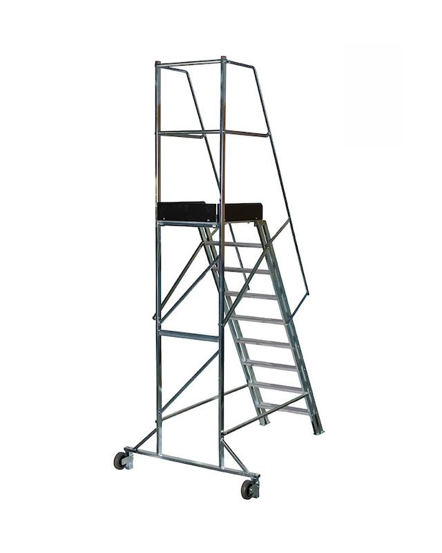 Mobil trappa med räcke 1800 mm, 9-steg | Runelandhs